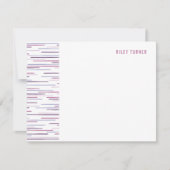 Horizon Lines Stationery Note Kaart - Fuchsia (Voorkant)