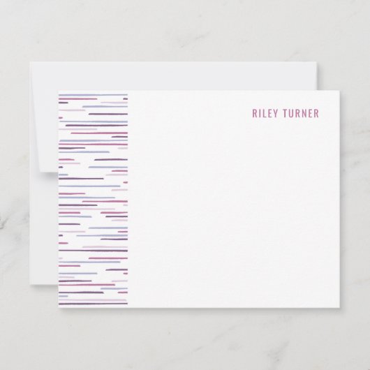 Horizon Lines Stationery Note Kaart - Fuchsia (Voorkant)