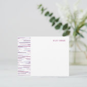 Horizon Lines Stationery Note Kaart - Fuchsia (Staand voorkant)