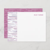 Horizon Lines Stationery Note Kaart - Fuchsia (Voorkant / Achterkant)