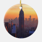 Horizon NYC: De Oranje Zonsondergang van het Keramisch Ornament (Achterkant)