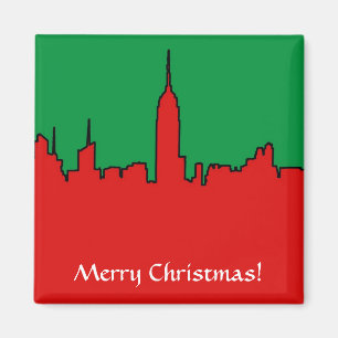 Horizon NYC: ESB het Silhouet van Kerstmis Magneet