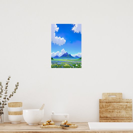 Horizon of Blue and White Poster (Keuken)
