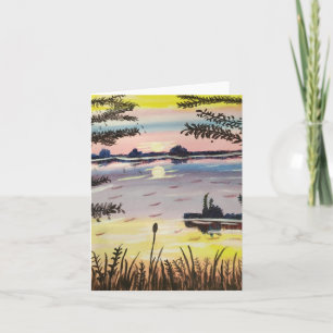 Horizon Sun, met tekst, 4" x 5,6" Kaart