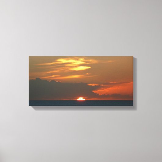Horizon Sunset Colorful Seascape Fotografie Canvas Afdruk (Voorkant)