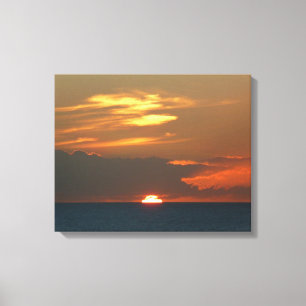 Horizon Sunset Colorful Seascape Fotografie Canvas Afdruk