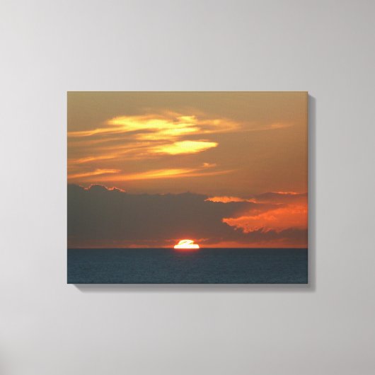 Horizon Sunset Colorful Seascape Fotografie Canvas Afdruk (Voorkant)