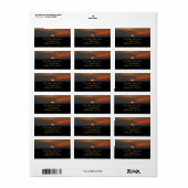 Horizon Sunset Colorful Seascape Fotografie Etiket (Full Sheet)