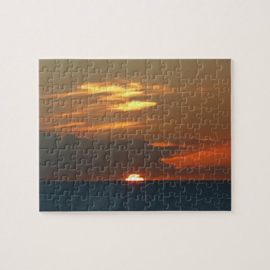 Horizon Sunset Colorful Seascape Fotografie Legpuzzel (Horizontaal)