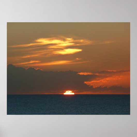 Horizon Sunset Colorful Seascape Fotografie Poster (Voorkant)