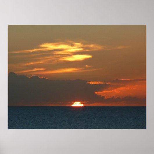 Horizon Sunset Colorful Seascape Fotografie Poster (Voorkant)