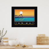 Horizon tropische zonnepalmbomen motivatie poster (Keuken)