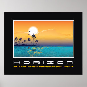 Horizon tropische zonnepalmbomen motivatie poster