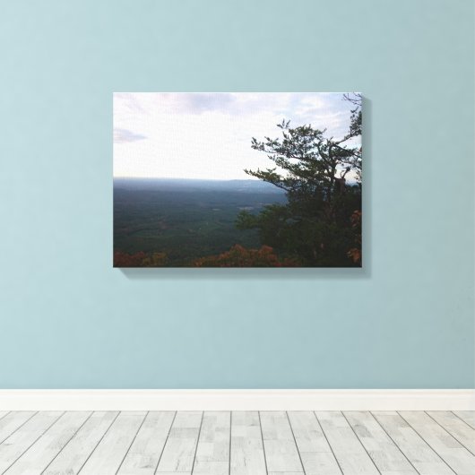 Horizon van Mount Cheaha in Herfst Canvas Print (Insitu (Houten vloer))