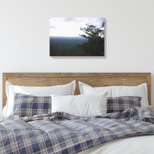Horizon van Mount Cheaha in Herfst Canvas Print (Insitu (Slaapkamer))