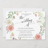 Horizonal Blush Roos Wreatinage Waterverf Kaart (Voorkant)