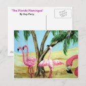 Horizonal Briefkaart "The Florida Flamingos" (Voorkant / Achterkant)