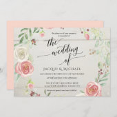 Horizonal Rustic Elegant Roos met schaars olievloe Kaart (Voorkant / Achterkant)