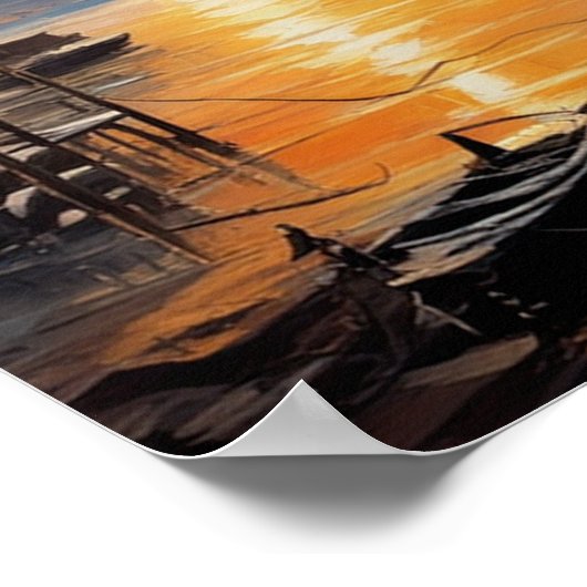 Horizon's oproep, schip dat de haven verlaat poster (Hoek)