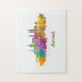 horizont van Zurich aquarel Legpuzzel (Verticaal)