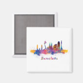 horizontaal barcelona acuarela magneet (Voorkant / Achterkant)