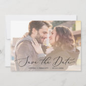 Horizontaal belichte fotobedekking save the date (Voorkant)