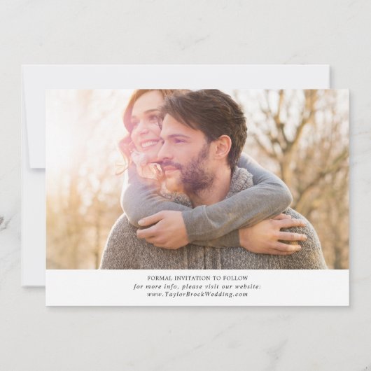 Horizontaal belichte fotobedekking save the date (Achterkant)