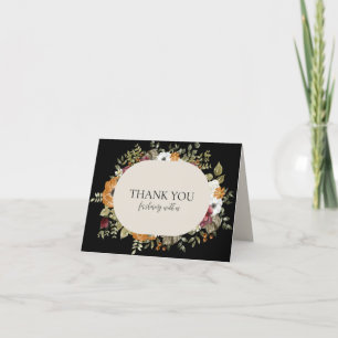 Horizontaal bijtende bijtende botanische Herfst me Bedankkaart