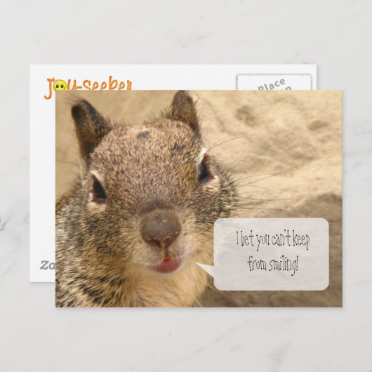 Horizontaal Briefkaart - glimlachend Squirell (Voorkant / Achterkant)