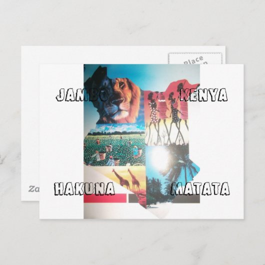 Horizontaal Briefkaart Hakuna Matata Jambo Kenya (Voorkant / Achterkant)