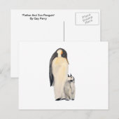 Horizontaal Briefkaart "vader en zoon pinguïn" (Voorkant / Achterkant)