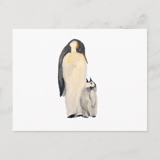 Horizontaal Briefkaart "vader en zoon pinguïn" (Voorkant)
