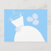 Horizontaal briefkaart voor bruiloft Gown Blue (Voorkant)