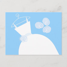 Horizontaal briefkaart voor bruiloft Gown Blue