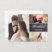 Horizontaal bruiloft Horizontaal fotocollage Thank Bedankkaart (Voorkant / Achterkant)