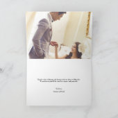 Horizontaal bruiloft oranje dank je. kaart (Binnen)