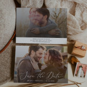 Horizontaal donkerdonkere fotobedekking met fijne save the date