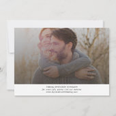 Horizontaal donkerdonkere fotobedekking met fijne save the date (Achterkant)