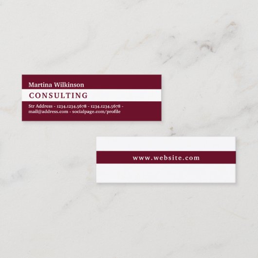 Horizontaal draaddeksel mini visitekaartje (Voorkant / Achterkant)