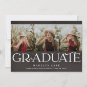 Horizontaal drie-foto-Afstuderen van Chalkboard Aankondiging (Voorkant)