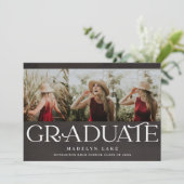 Horizontaal drie-foto-Afstuderen van Chalkboard Aankondiging (Staand voorkant)