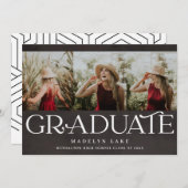 Horizontaal drie-foto-Afstuderen van Chalkboard Aankondiging (Voorkant / Achterkant)