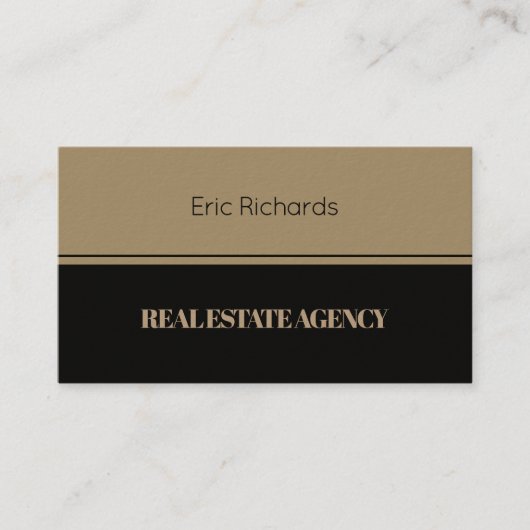 Horizontaal elegant gesplitst in zwart visitekaartje (Voorkant)