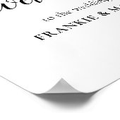 Horizontaal elegant script bruiloft Welkomstteken Poster (Hoek)