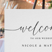 Horizontaal elegant script bruiloft Welkomstteken Poster