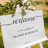 Horizontaal elegant script bruiloft Welkomstteken Poster