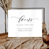 Horizontaal Elegant Script Wedding Favor Sign Poster