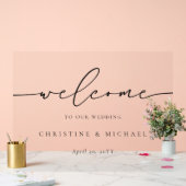 Horizontaal elegant script welkome bruiloft acryl bord (Huwelijk)