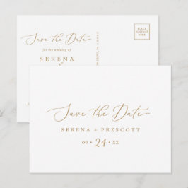Horizontaal fijn goud opslaan het Briefkaart Datum
