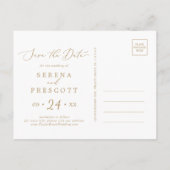 Horizontaal fijn goud opslaan het Briefkaart Datum (Achterkant)